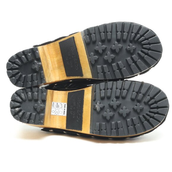 Rag & Co Tulley Suede Leather Mules Clogs Women US6 EU37 Black - Picture 14 of 17